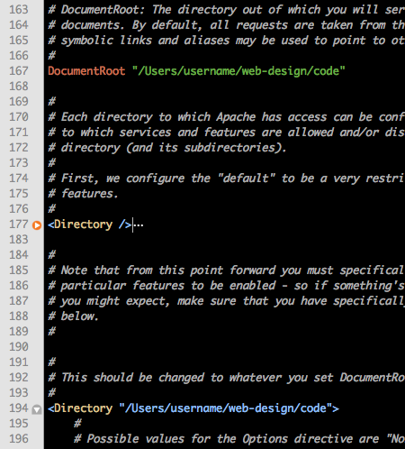 httpd.conf code screenshot